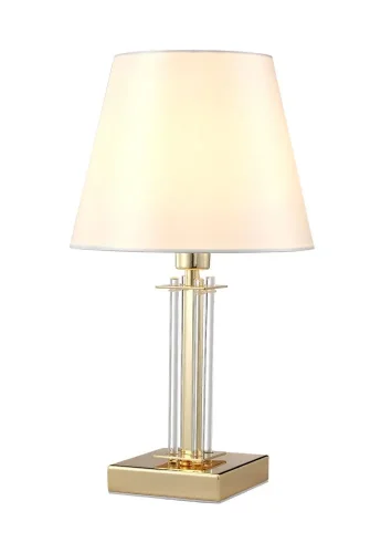 Настольная лампа NICOLAS LG1 GOLD/WHITE Crystal Lux белая 1 лампа, основание золотое стекло металл в стиле современный  фото 2